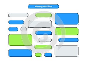 Message chat bubbles vector icons for messenger. Template for message chat. Vector illustration