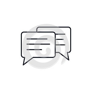 Message, chat, speech bubble, talk, dialog thin line icon. Linear vector symbol