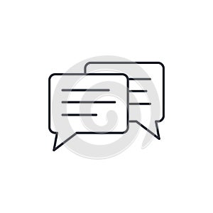 Message, chat, speech bubble, talk, dialog thin line icon. Linear vector symbol photo