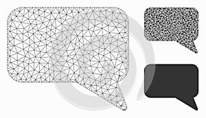 Message Cloud Vector Mesh Wire Frame Model and Triangle Mosaic Icon