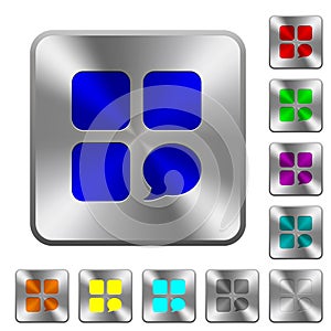 Message component rounded square steel buttons