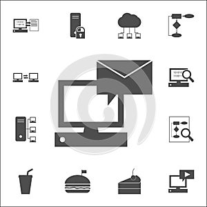 message on the computer icon. web icons universal set for web and mobile