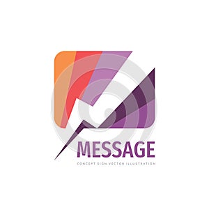 Message concept vector logo template design. Consult creative sign. Talking chat icon.