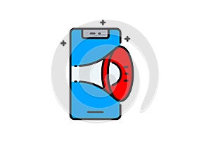 Phone Advertising Isolated Vector Illustration which can be easily modified or edit