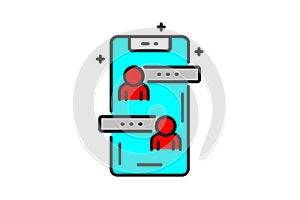 Mobile Chat Isolated Vector Illustration which can be easily Download