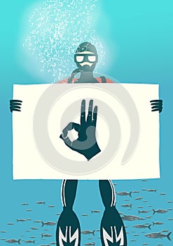 a message from a diver. OK