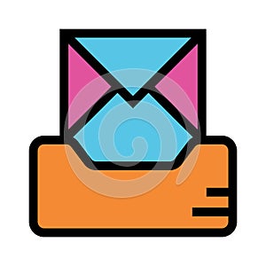 Message drawer color line icon