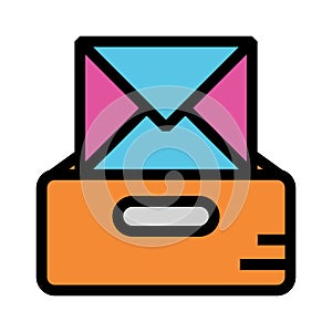Message drawer color line icon
