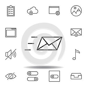 message envelope send outline icon. Detailed set of unigrid multimedia illustrations icons. Can be used for web, logo, mobile app
