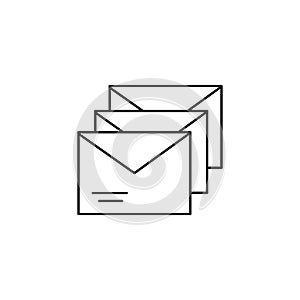 Message, envelopes, send icon. Simple line, outline vector of information transfer icons for ui and ux, website or mobile