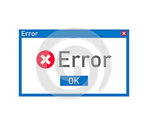 message error. Alert message. Message notification icon. Computer interface. Vector illustration. stock image.
