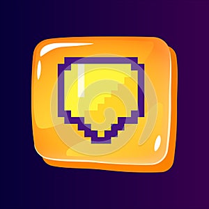 Message glossy ui button with pixelated color icon