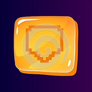 Message glossy ui button with pixelated icon