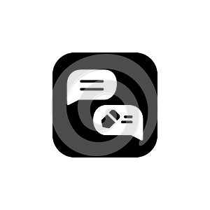 Message icon. Online Learning icon. Perfect for application, web, logo and presentation template. icon design solid rounded style