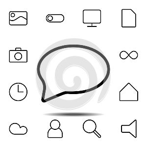 message icon. Simple thin line, outline vector element of minimalistic, web icons set for UI and UX, website or mobile application