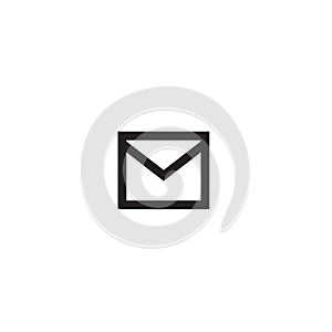 Message Icon in trendy design very unique flat style isolated on grey background