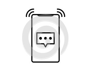 Message Icon in trendy flat style isolated on grey background. Sms symbol for your web site design, logo, app, UI