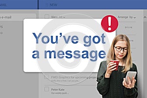 Message Inbox Notification Icon Concept photo