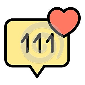Message interface icon color outline vector