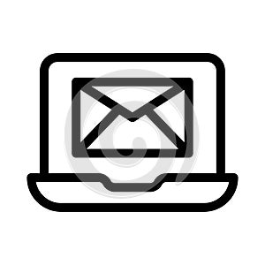 Message laptop vector thin line icon
