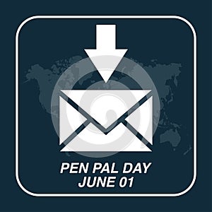 Message letter icon vector, Pen pal Day Design Concept, perfect for social media post templates, posters, greeting cards, banners,