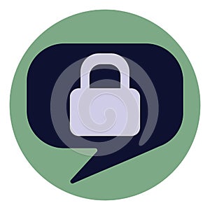 Message with lock, icon