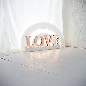 Message love isolated on white background