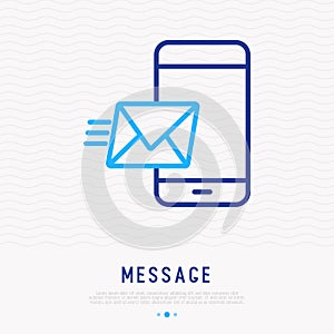 Message or mail flying on smartphone