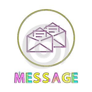 Message Mails in Envelopes Vector Illustration