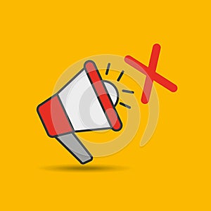 message with megafono design