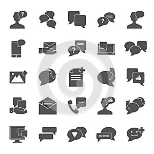 Message relation simple universal icons set for web and mobile design