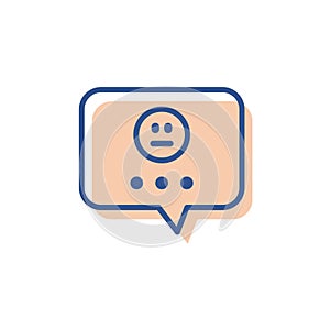 message with sad face icon lineal color. vector simple logo