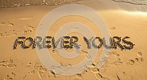 Message in Sand on Beach