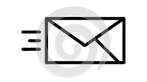 Message Sent Envelope with Speed Lines Vector Icon, vector design Generative AI