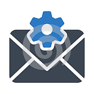 Message setting glyph color flat vector icon