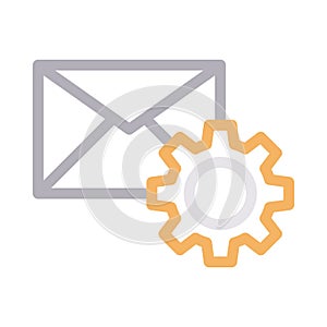 Message setting vector color line icon