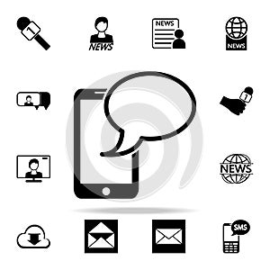message in smart phone icon. Media icons universal set for web and mobile