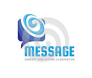 Message - speech bubbles vector logo concept illustration. Dialogue talking icon. Chat sign. Social media symbol. Communication