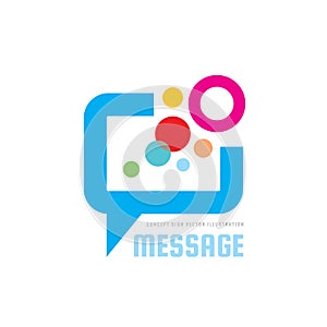 Message - speech bubbles vector logo concept illustration in flat style. Dialogue talking icon. Chat sign. Social media symbol.