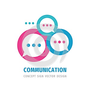 Message talking - speech bubbles vector business logo concept illustration in flat style. Dialogue icon. Chat sign. Social media