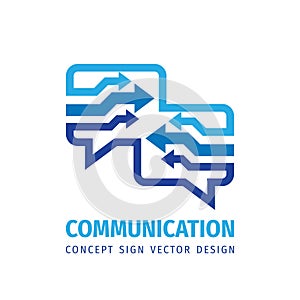 Message talking - speech bubbles vector business logo concept illustration in flat style. Dialogue icon. Chat sign. Social media