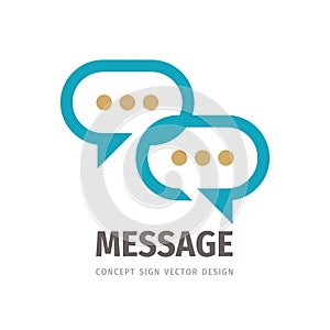 Message talking - speech bubbles vector business logo concept illustration in flat style. Dialogue icon. Chat sign. Social media