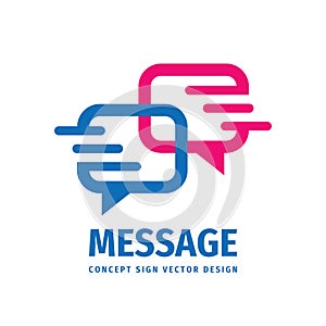 Message talking - speech bubbles vector business logo concept illustration in flat style. Dialogue icon. Chat sign. Social media s