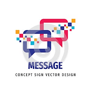 Message talking - speech bubbles vector business logo concept illustration in flat style. Dialogue icon. Chat sign. Social media s