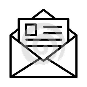 Message thin linet vector icon