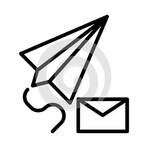 Message thin linet vector icon