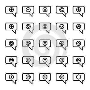 Message user interface icon include plus,remove,cross,search,download,upload,hearth,lock,check,user,setting,block,secure,airplane,