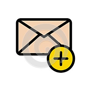 Message vector flat color icon