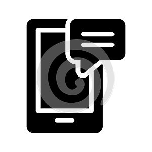 Message glyph flat vector icon