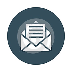 Message glyph flat vector icon